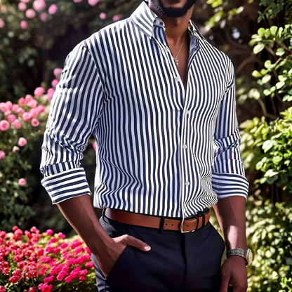Men's Striped Button-Down Shirt