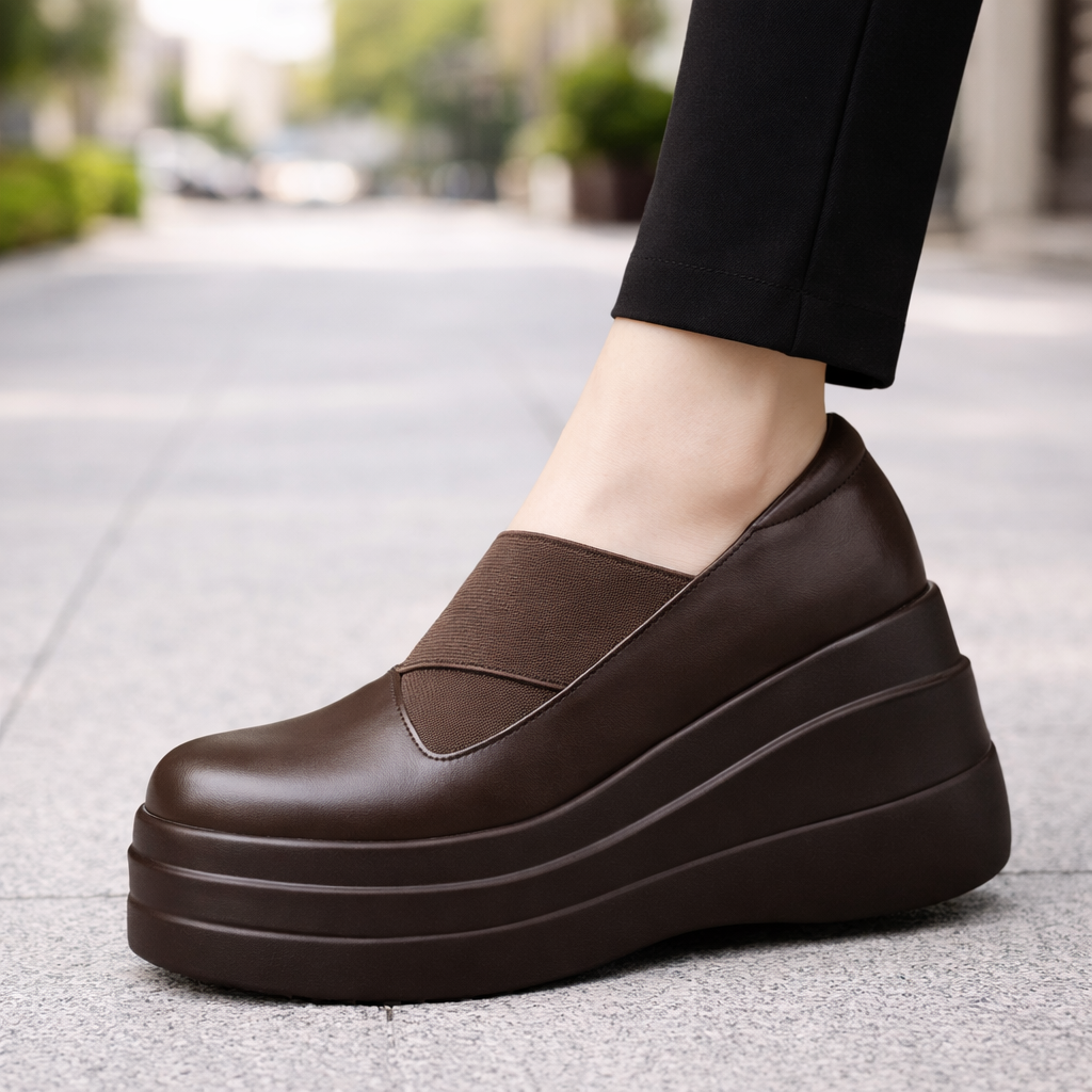 Celina Leather Platform Orthopedic Shoes