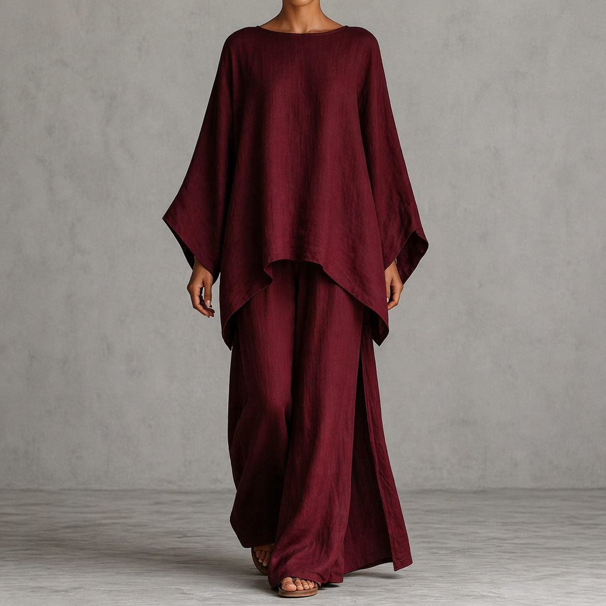 Linen Wide-Leg 2-Piece Set