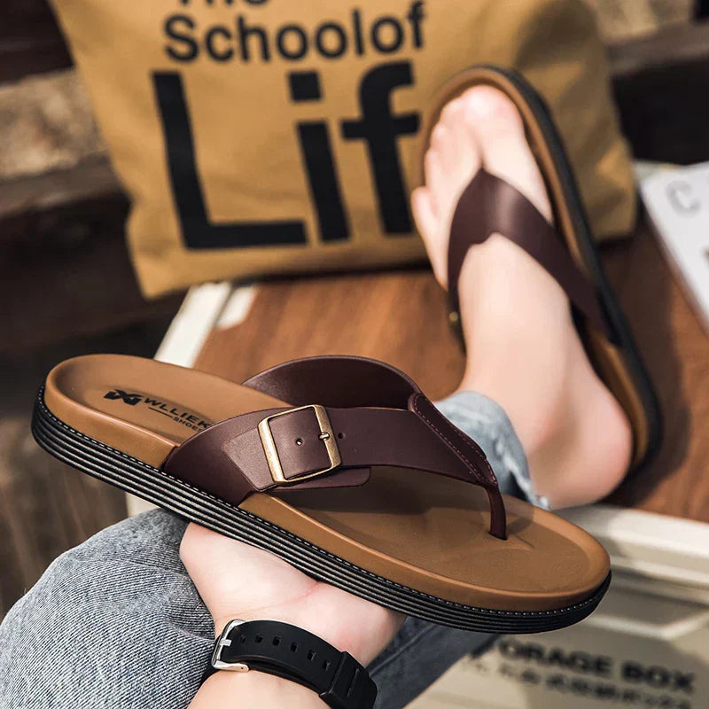 Celina Vegan Leather Flat Sandals