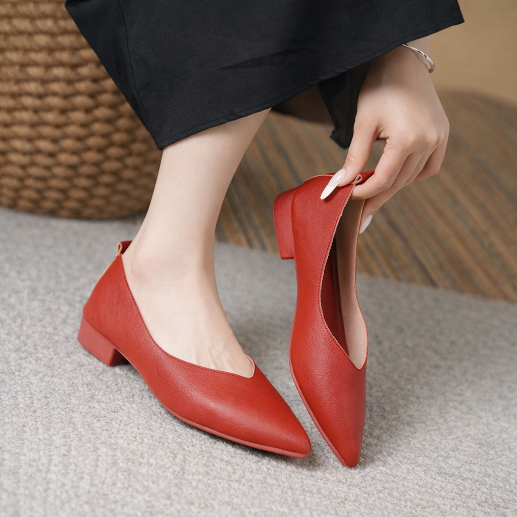 Bellora Italian Leather Block Heel Orthopedic Pumps