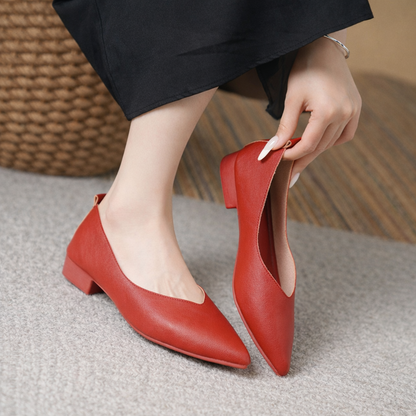 Bellora Italian Leather Block Heel Orthopedic Pumps