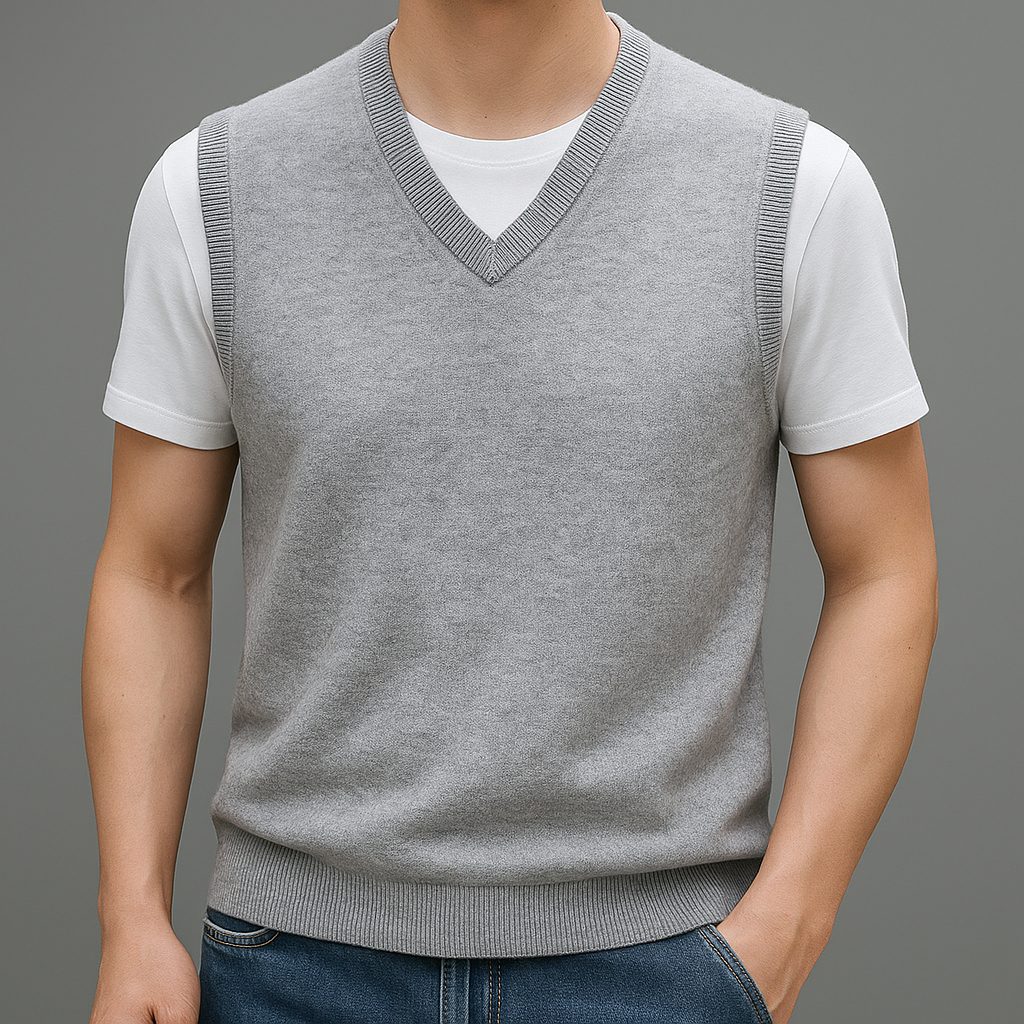 Men's Wool V-Neck Sweater Vest
