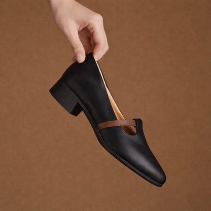 Leather Gold-Accent Orthopedic Flats
