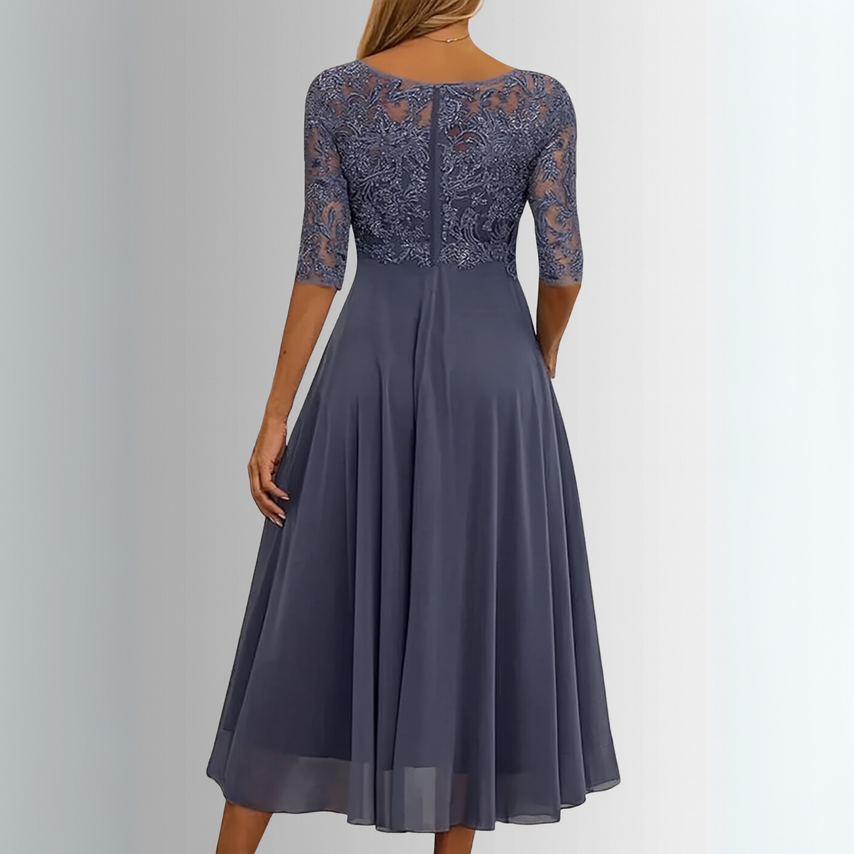 Lace Chiffon Maxi Dress