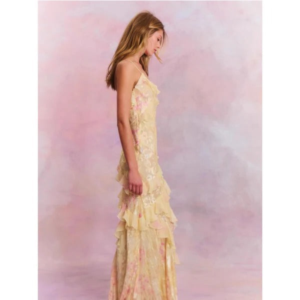 Celestina Floral Ruffle Maxi Dress