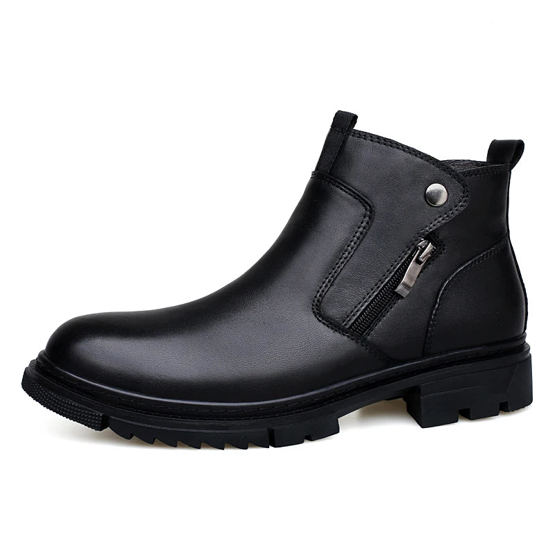 Draven Leather Side-Zip Boots