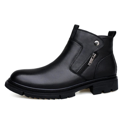 Draven Leather Side-Zip Boots