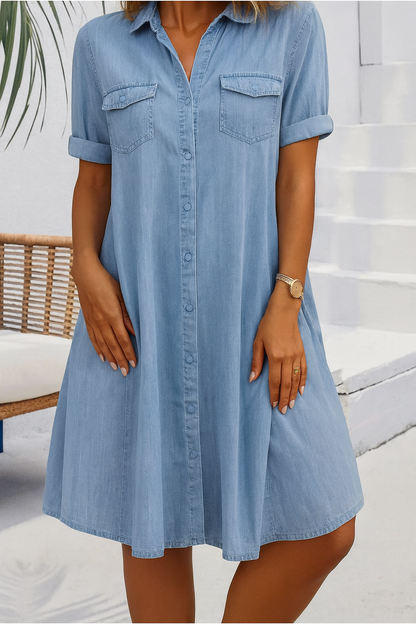Lightweight Button-Down Shirt Dress
