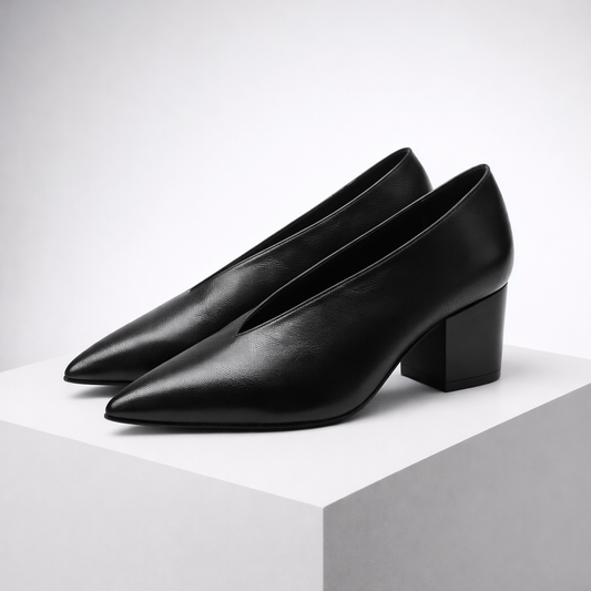 Bellini Italian Leather Block Heels