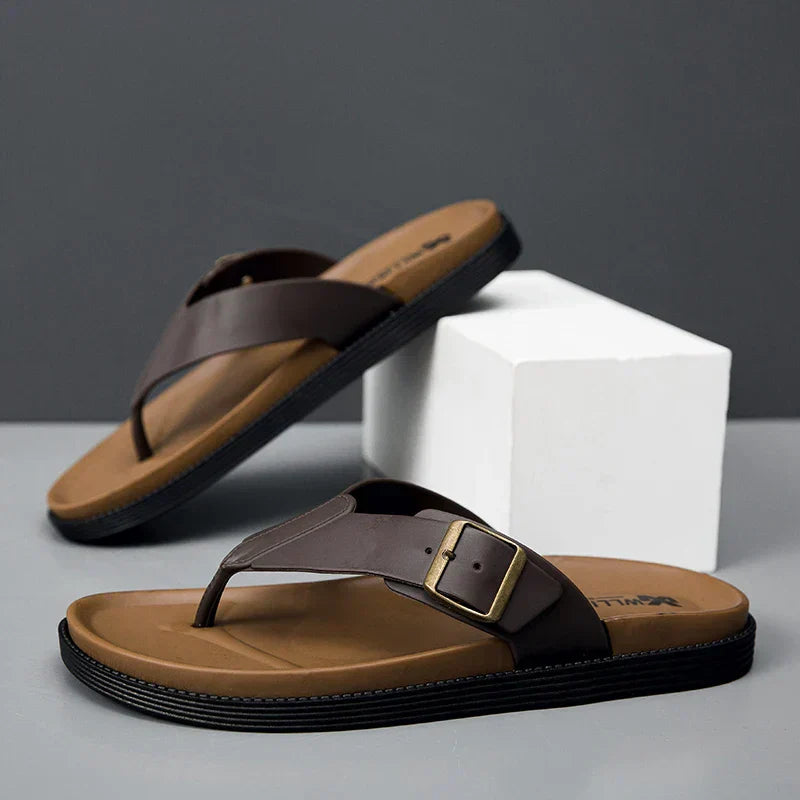 Celina Vegan Leather Flat Sandals