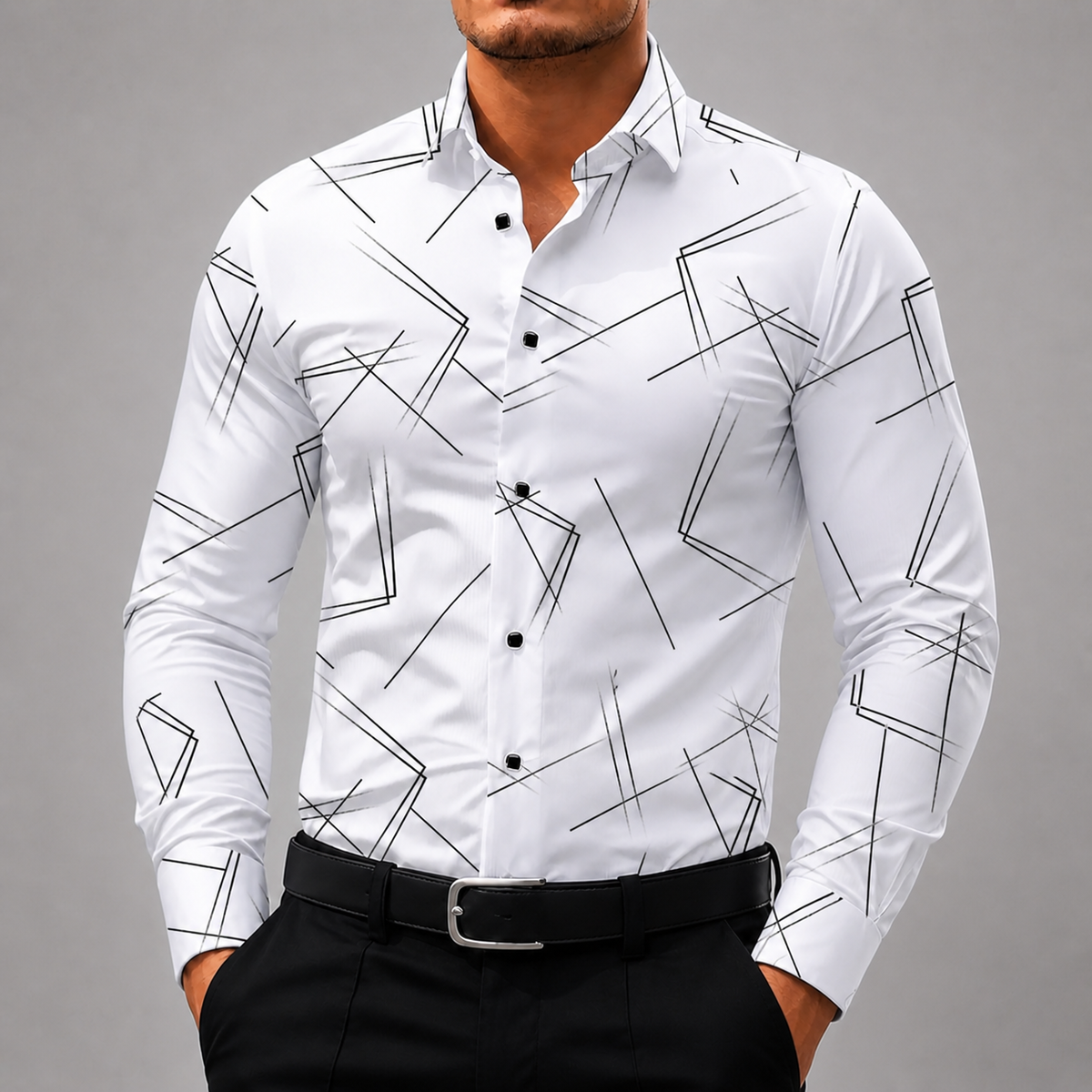 Men's Silk Button-Up Shirt