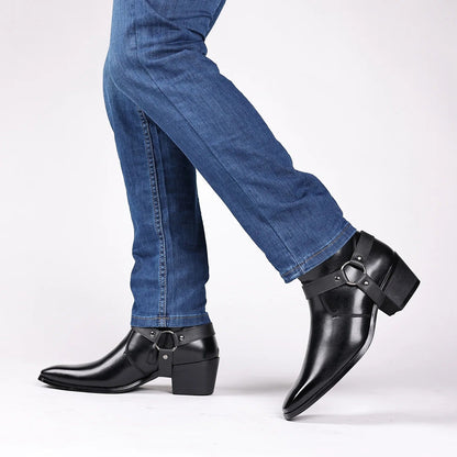Men's Leather Harness Boots