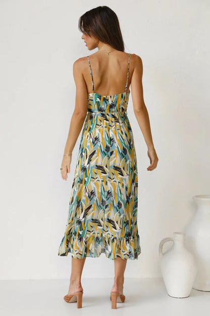 Floral Spaghetti Strap Midi Dress