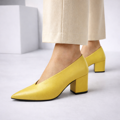 Bellini Italian Leather Block Heels