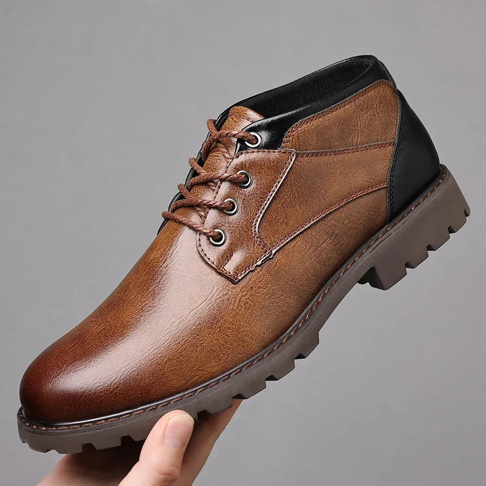Ravello Leather Lace-Up Ankle Boots