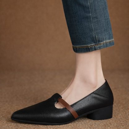 Leather Gold-Accent Orthopedic Flats
