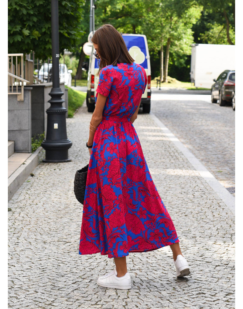 Lorena Floral Wrap Midi Dress