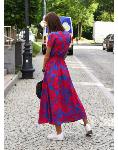 Lorena Floral Wrap Midi Dress