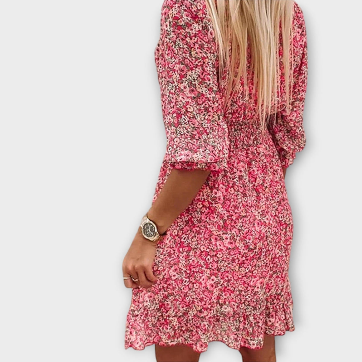 Smocked Floral Puff Sleeve Mini Dress