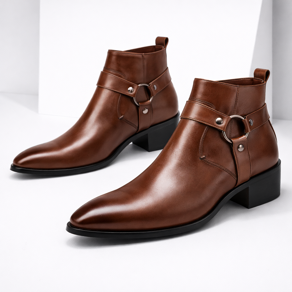 Men's Leather Harness Boots