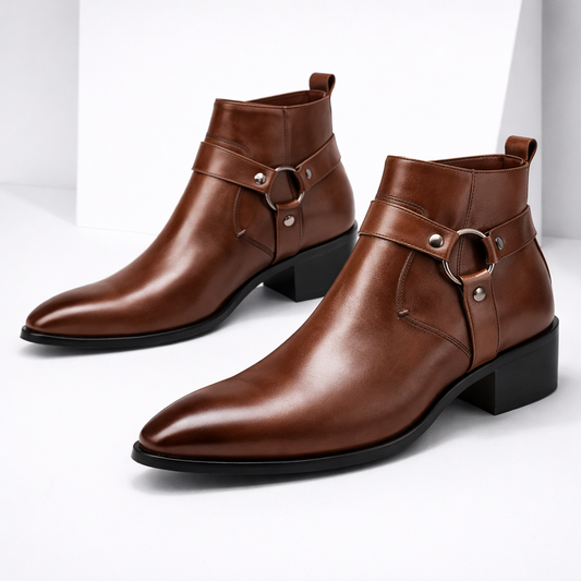 Men's Leather Harness Boots