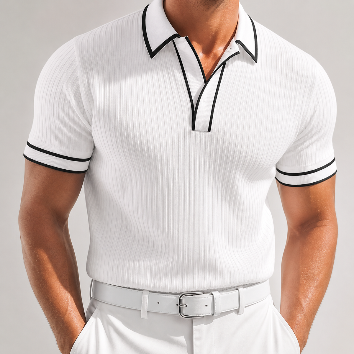 Men's Knit Button-Up Shirt