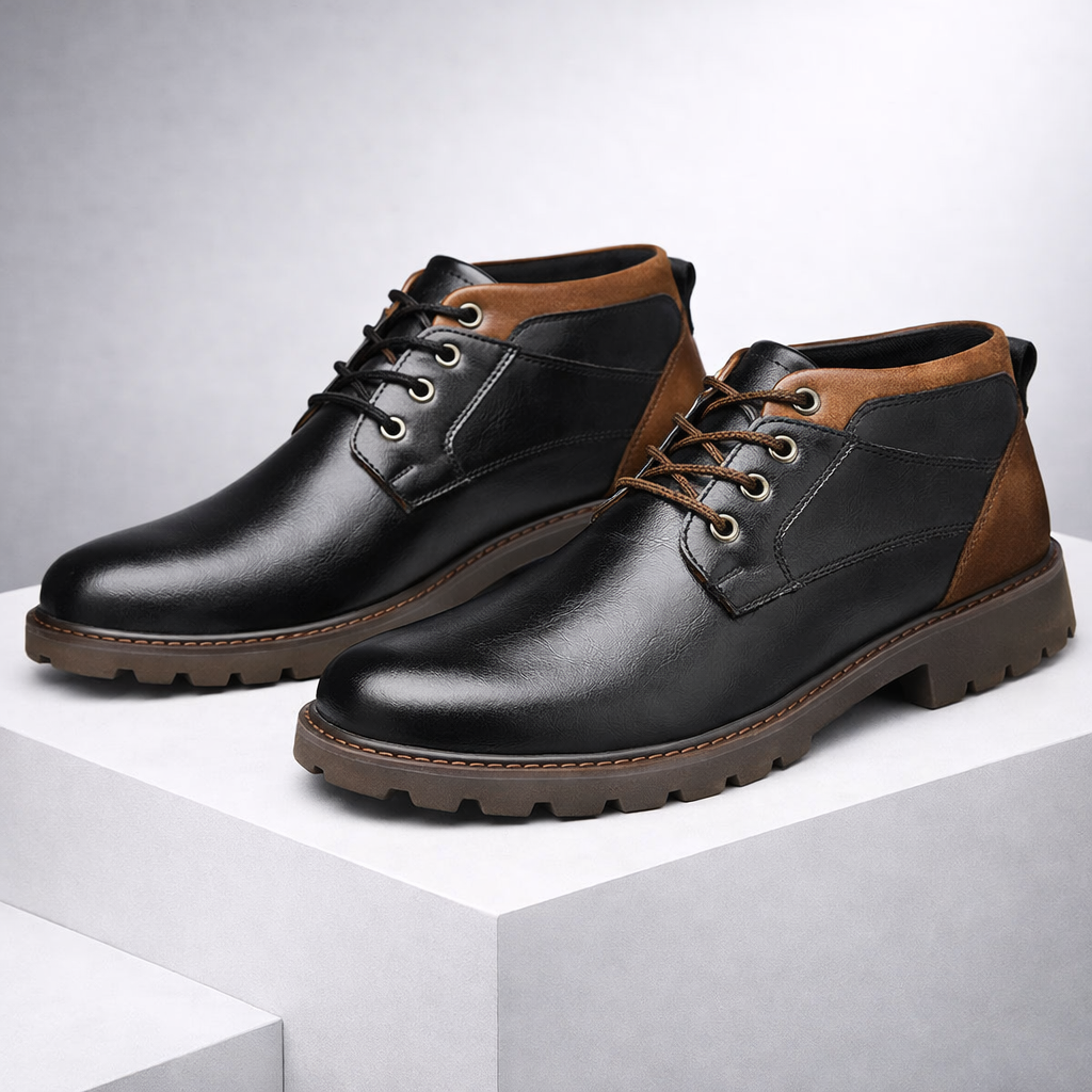 Ravello Leather Lace-Up Ankle Boots