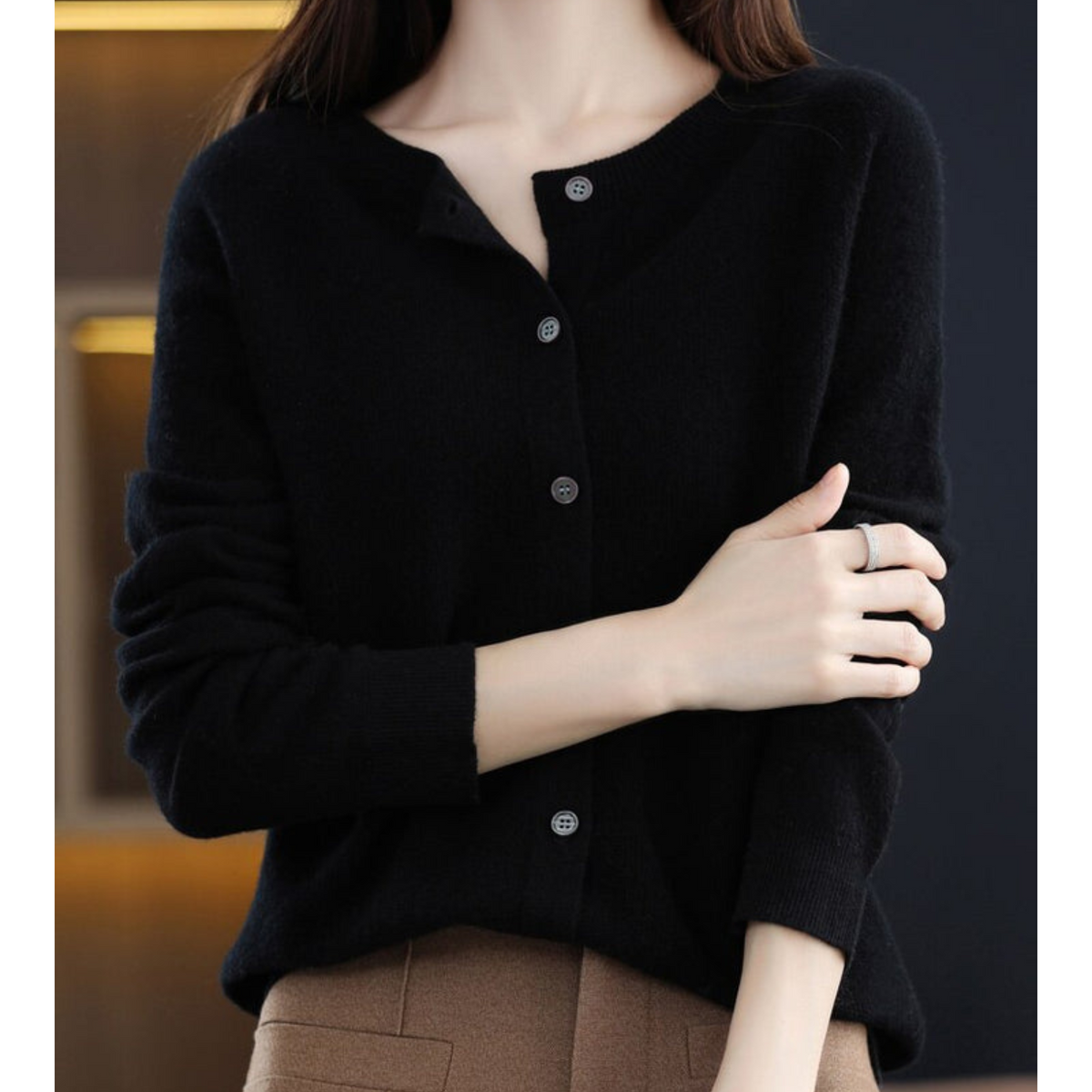 Knit Cardigan for Women - Black
