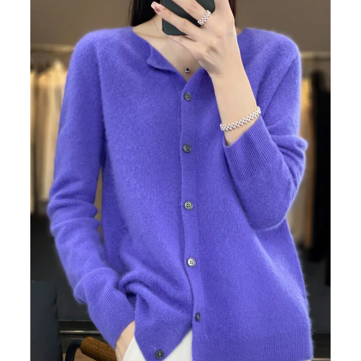 Knit Cardigan for Women - Dark Blue