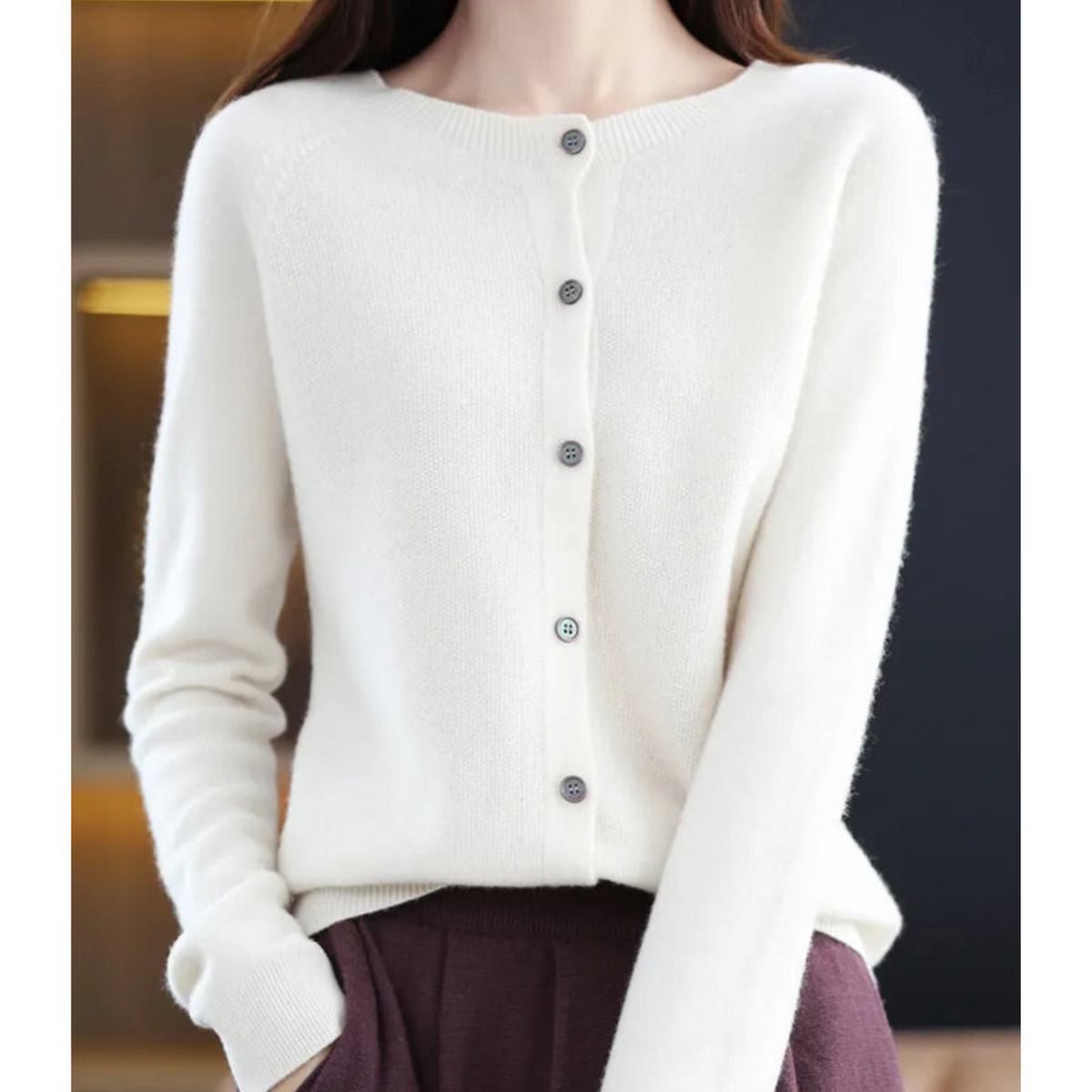 Knit Cardigan for Women - White