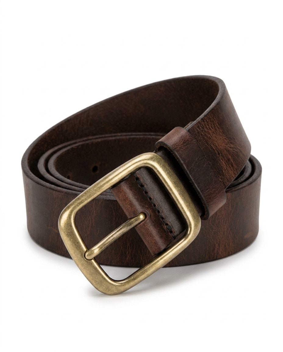Leather Belt for Men - Dark Brown