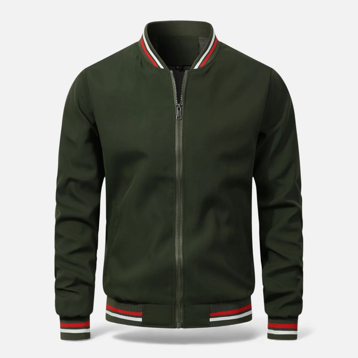 Longline Bomber Jacket for Men - Dark Green