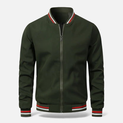 Longline Bomber Jacket for Men - Dark Green