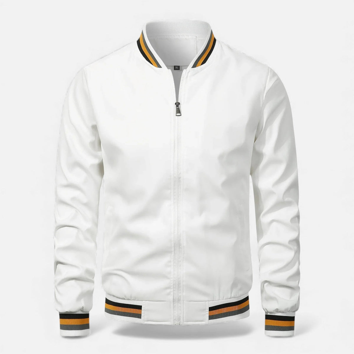 Longline Bomber Jacket for Men - White