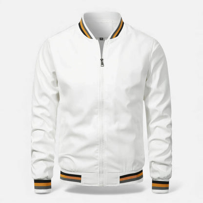 Longline Bomber Jacket for Men - White