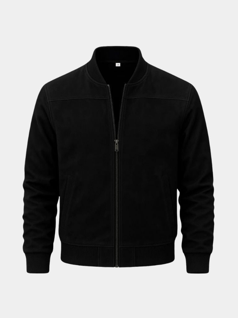 Longline Draped Bomber Jacket - Black