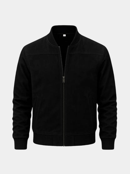 Longline Draped Bomber Jacket - Black
