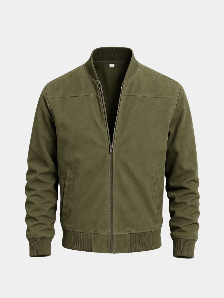 Longline Draped Bomber Jacket - Green