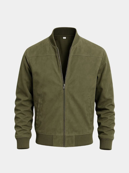 Longline Draped Bomber Jacket - Green