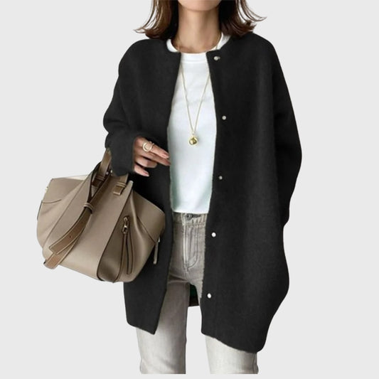 Longline Open-Front Cardigan - Black