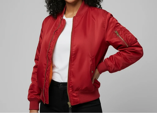 MA-1 Bomber Jacket with Zip Pocket