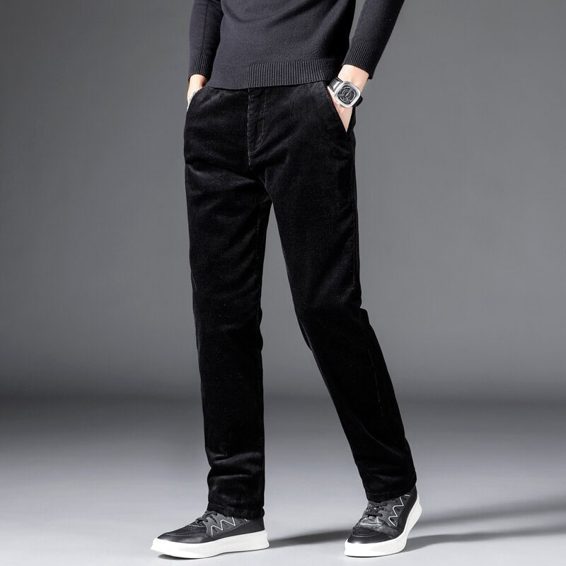 Medium Waist Corduroy for Women - Black