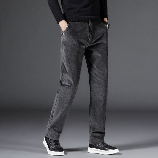 Medium Waist Corduroy for Women - Gray