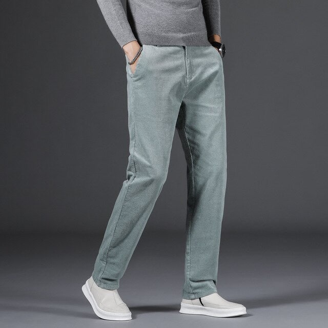 Medium Waist Corduroy for Women - Lake Green