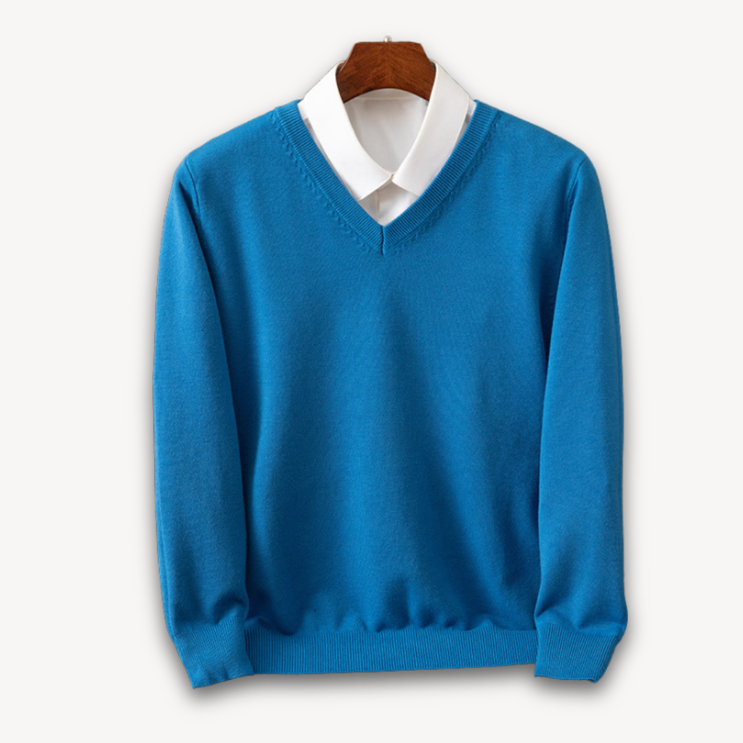 Men’s V-Neck Sweater - Blue