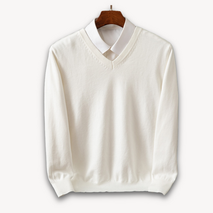 Men’s V-Neck Sweater - Cream
