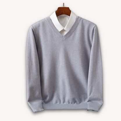 Men’s V-Neck Sweater - Gray
