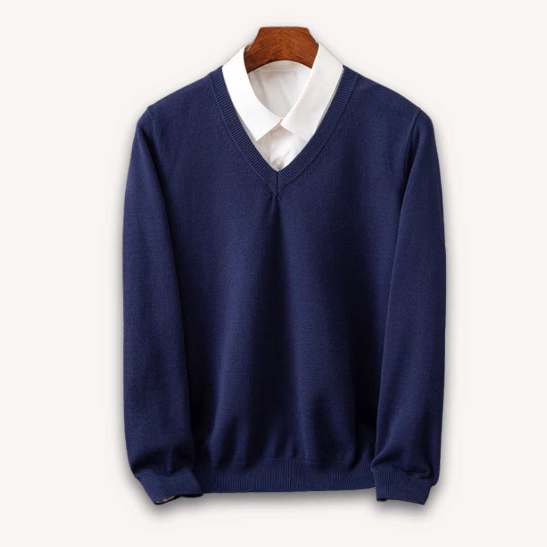 Men’s V-Neck Sweater - Navy blue