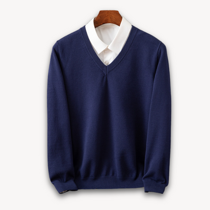 Men’s V-Neck Sweater - Navy blue